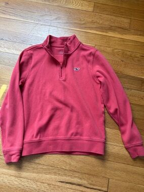 Vineyard Vines boys 1/4 zip size 7 Nantucket red